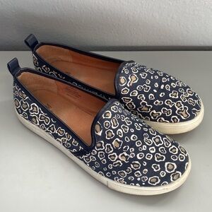 Blue animal print slip on sneakers size 6